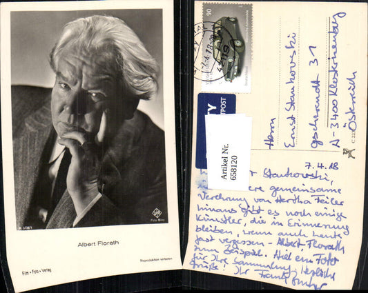 658120,Schauspieler Albert Florath pub Film Foto Verlag A 3738/1