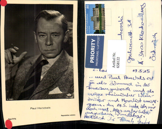 658122,Schauspieler Paul Henckels pub Ross A 3096/1