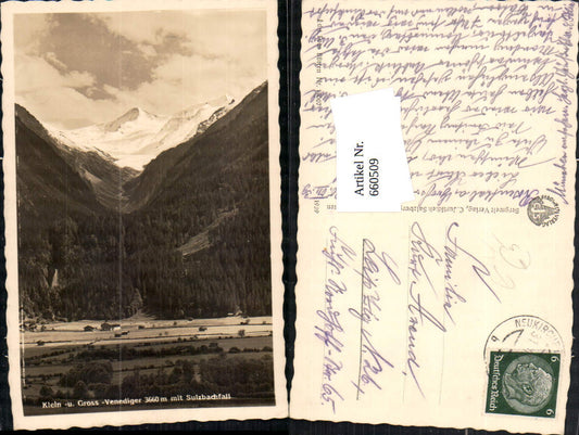 660509,Foto Ak Kl. u.Großvenediger mit Sulzbachfall Neukirchen am Großvenediger