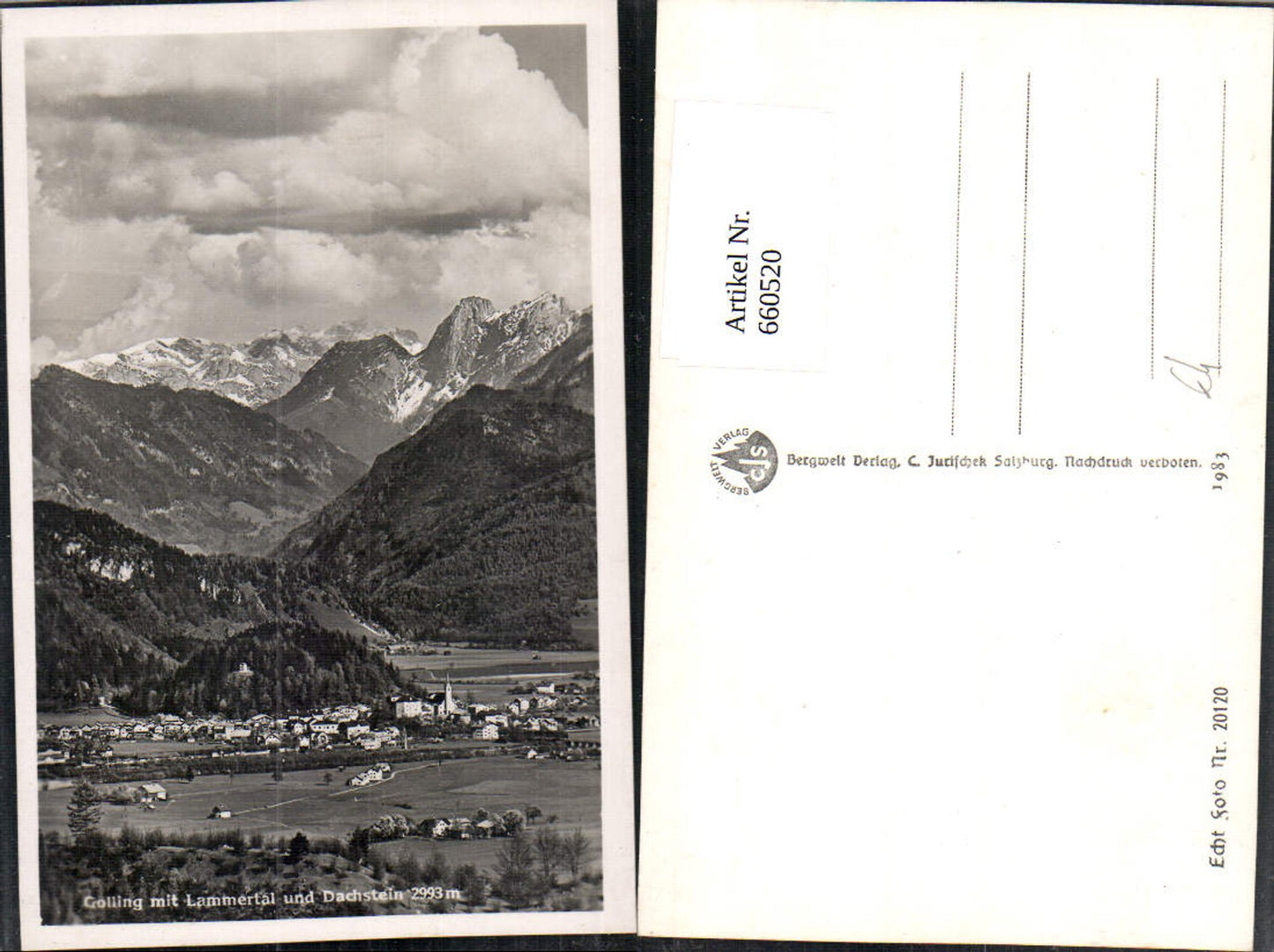 660520,Foto Ak Golling an der Salzach mit Lammertal u. Dachstein