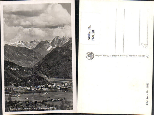 660520,Foto Ak Golling an der Salzach mit Lammertal u. Dachstein