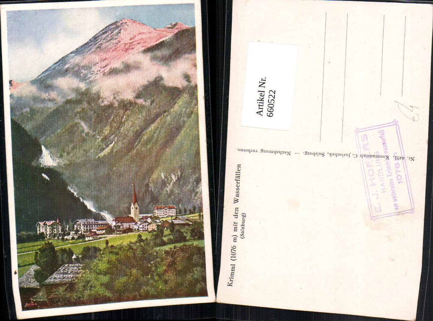 660522,Künstler Ak Krimml mit den Wasserfällen