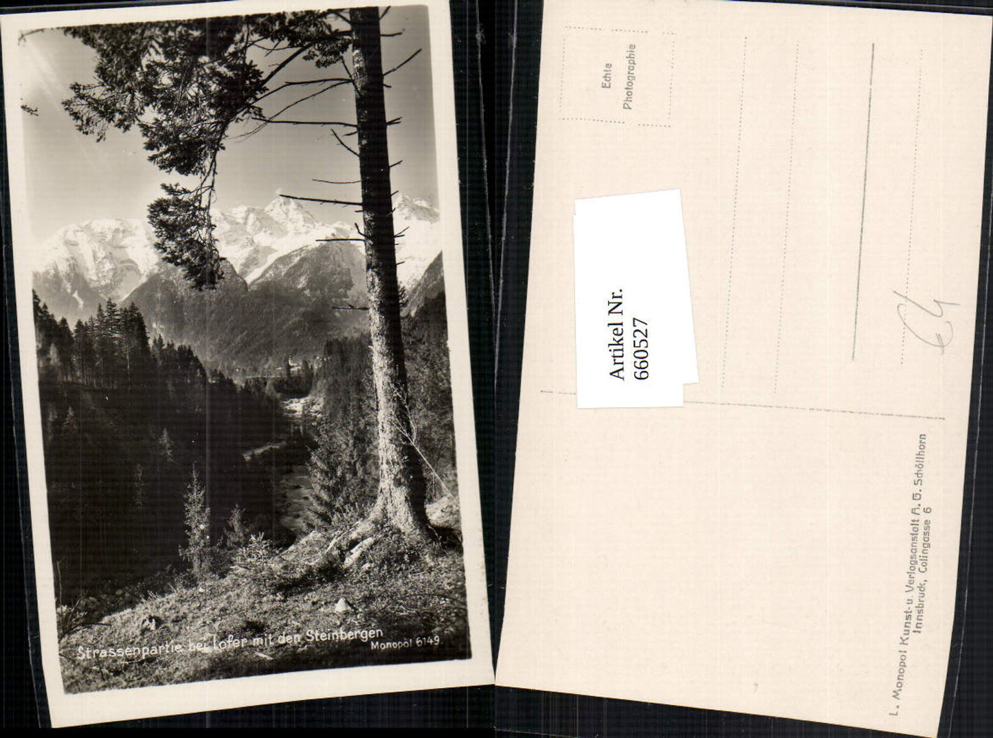 660527,Foto Ak Strassenpartie a. Lofer mit den Steinbergen