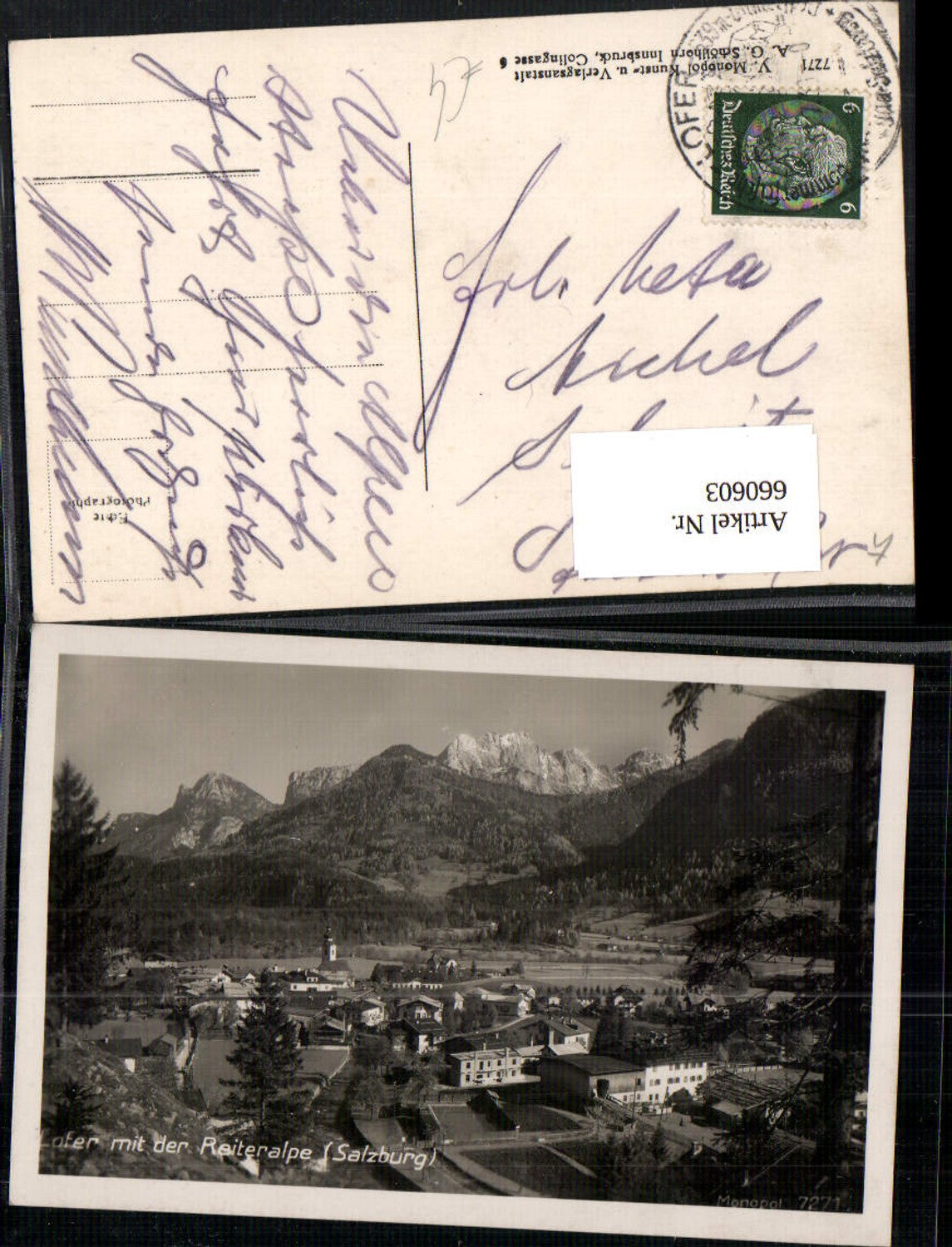 660603,Foto Ak Lofer mit der Reiteralpe