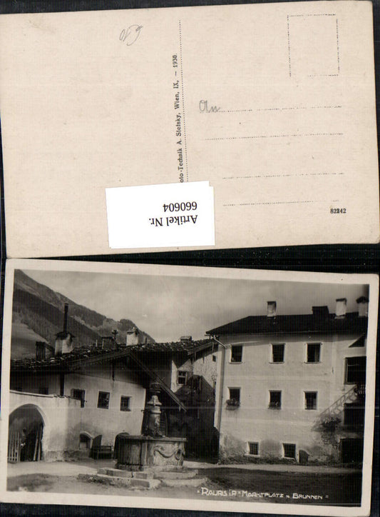 660604,Foto Ak Rauris Marktplatz m. Brunnen