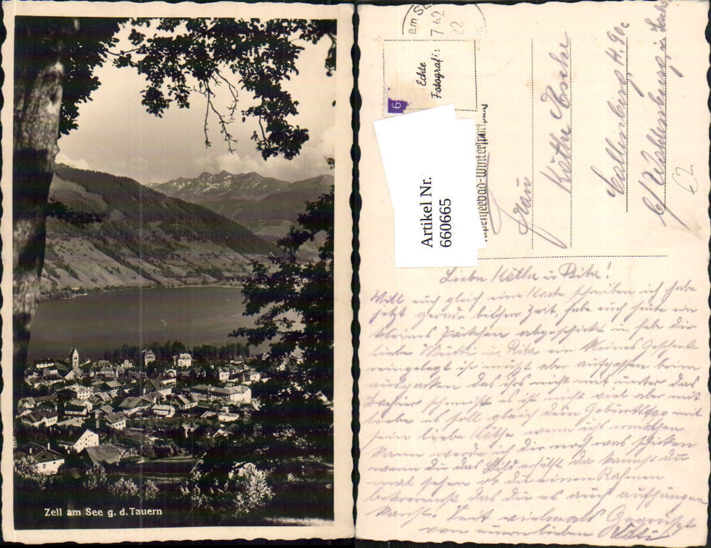 660665,Foto Ak Zell a. See g. d. Tauern