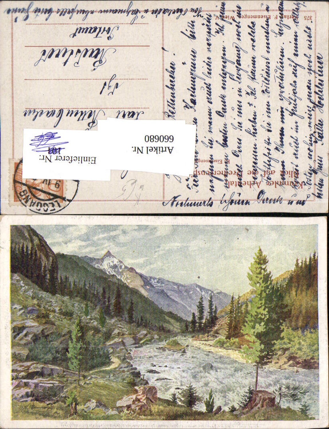 660680,Künstler Ak K. Eisenmenger Krimml Krimmler Achental