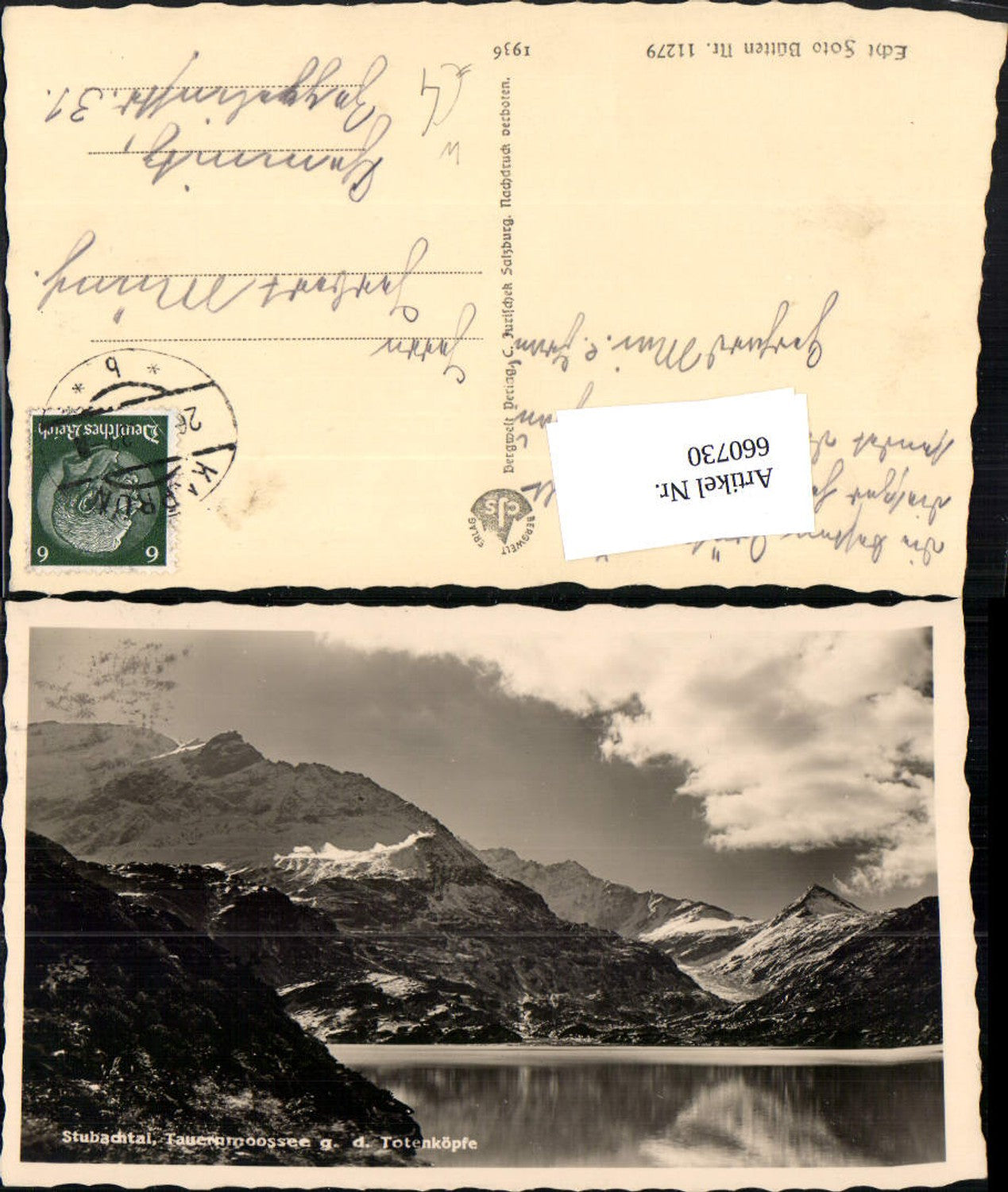 660730,Foto Ak Uttendorf Stubachtal Tauernmoossee geg. d. Totenköpfe