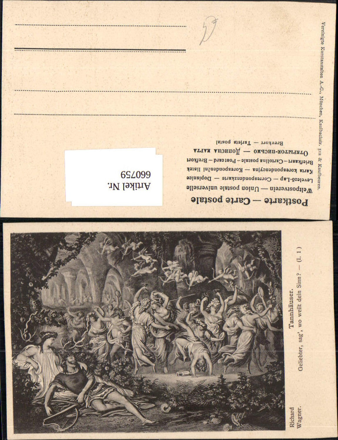 660759,Künstler Ak Tannhäuser Geliebter sag Richard Wagner