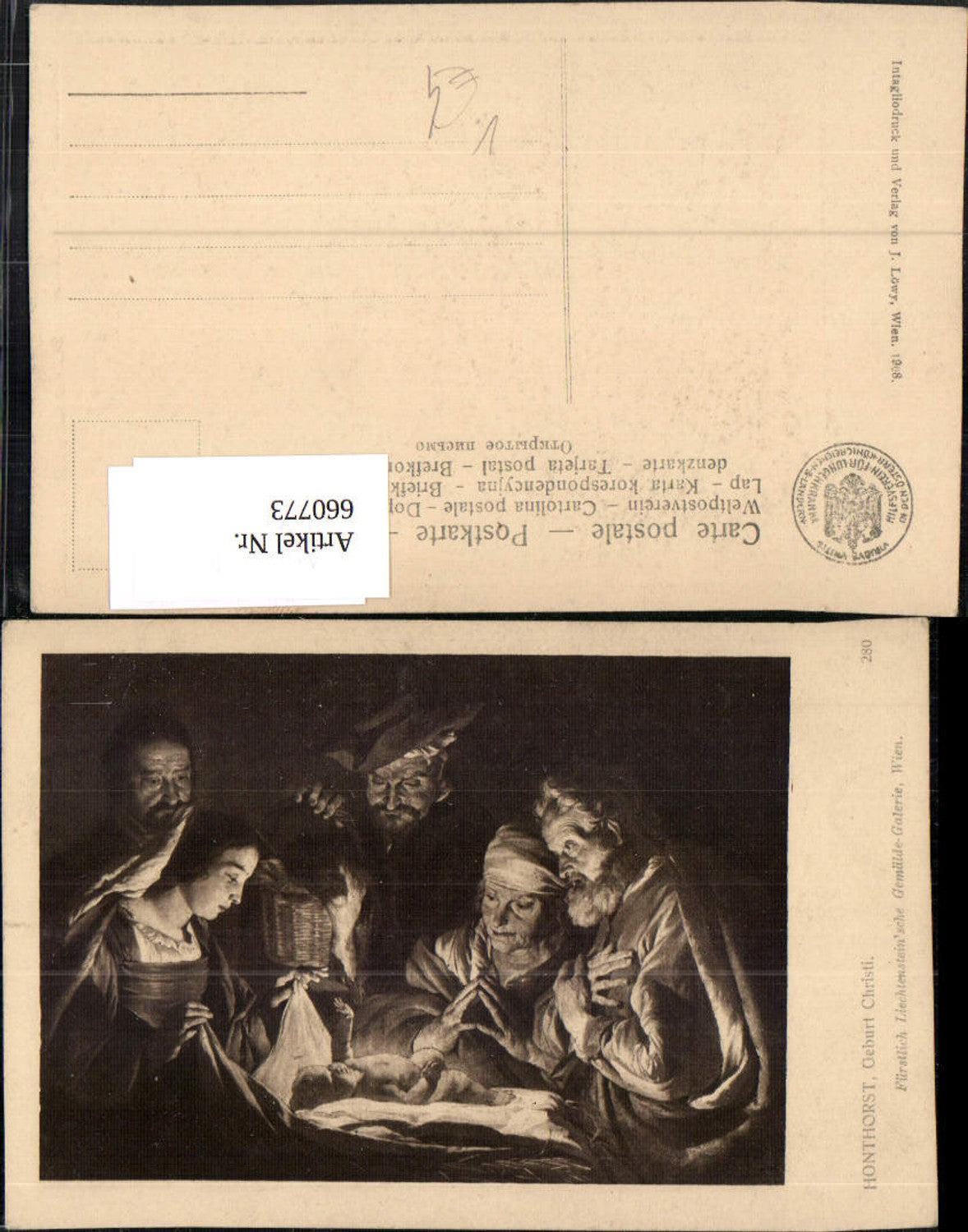 660773,Künstler Ak Honthorst Geburt Christi pub J. Löwy 280