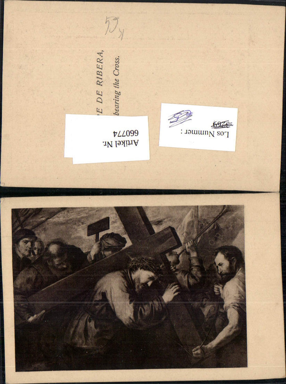 660774,Künstler Ak Jusepe de Ribera Christ bearing the Cross Jesus Religion