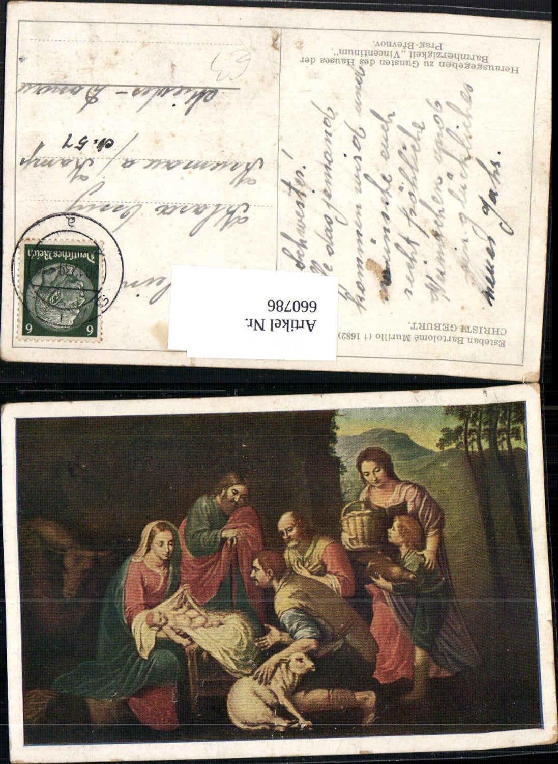 660786,Künstler Ak Esteban Bartolome Murillo Christi Geburt Religion