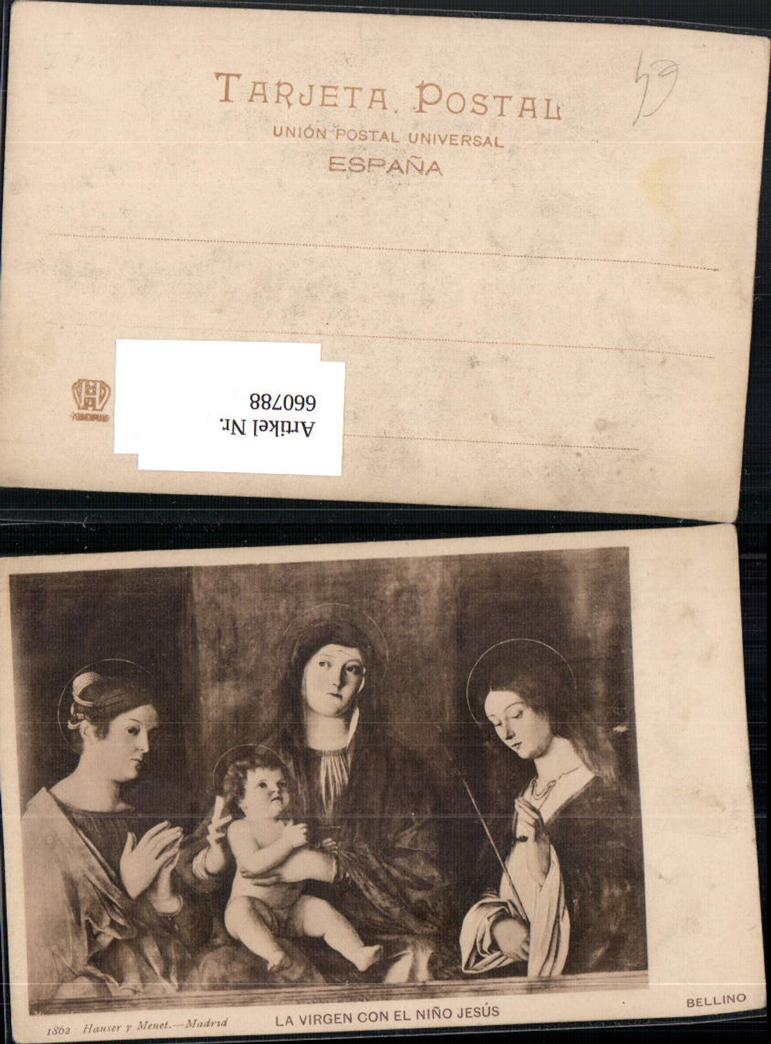 660788,Künstler Ak Bellino La Virgen con el Nino Jesus Religion
