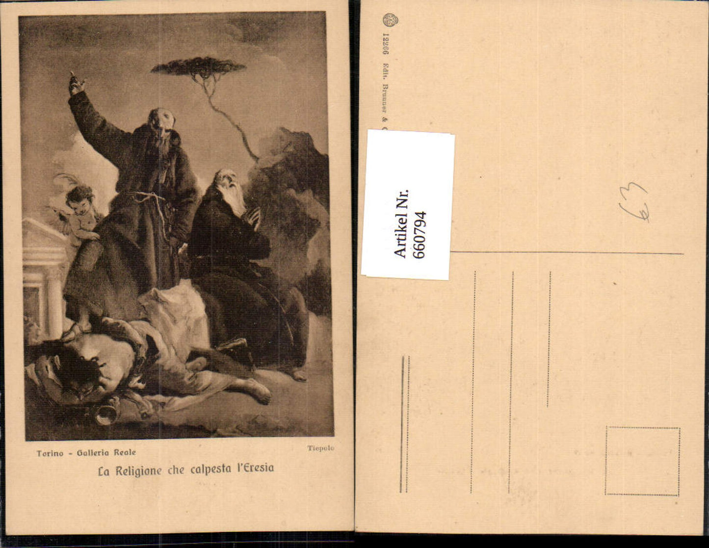 660794,Künstler Ak Tiepolo La Religione che calpesta l Eresia