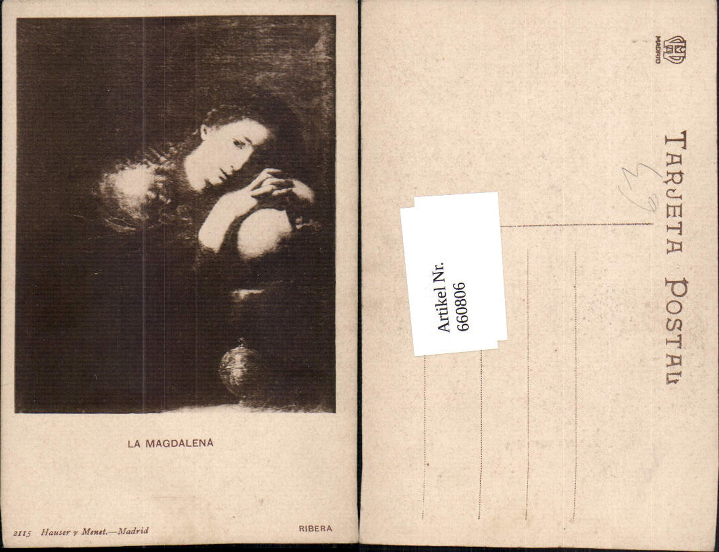 660806,Künstler Ak Ribera La Magdalena Religion
