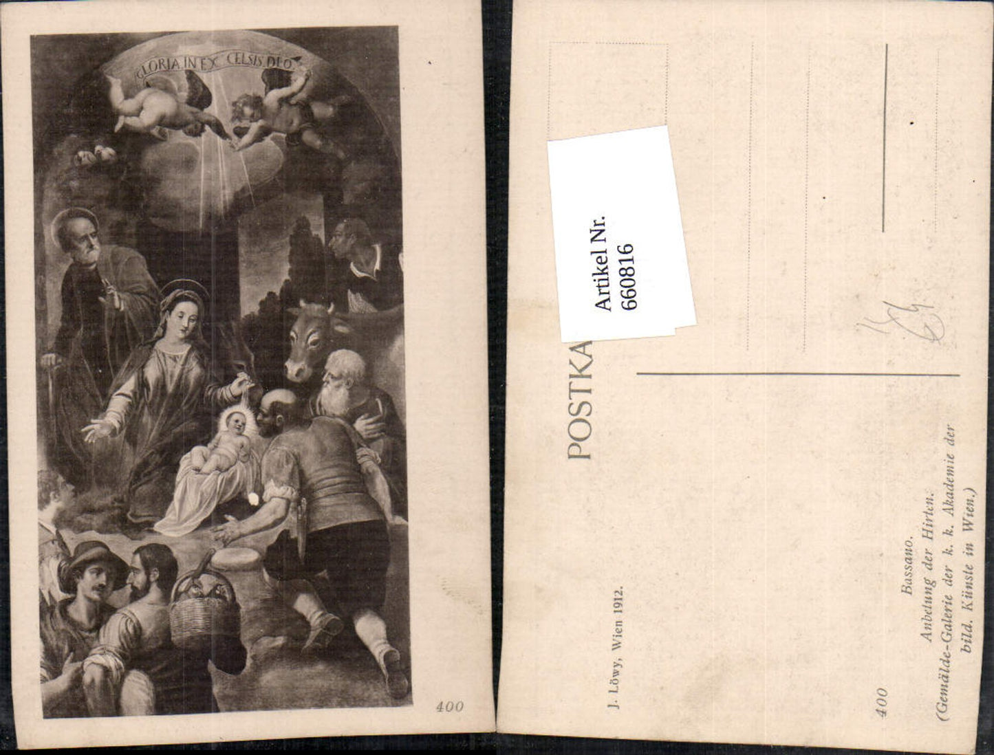 660816,Künstler Ak Bassano Anbetung der Hirten pub J. Löwy 400