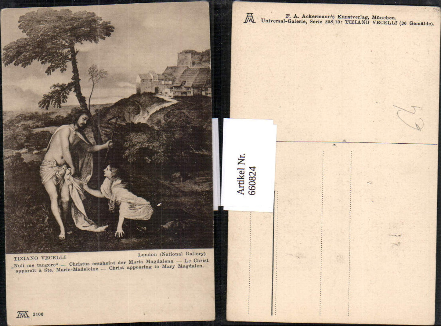 660824,Künstler Ak Tiziano Vecelli Christus erscheint der Maria Magdalena