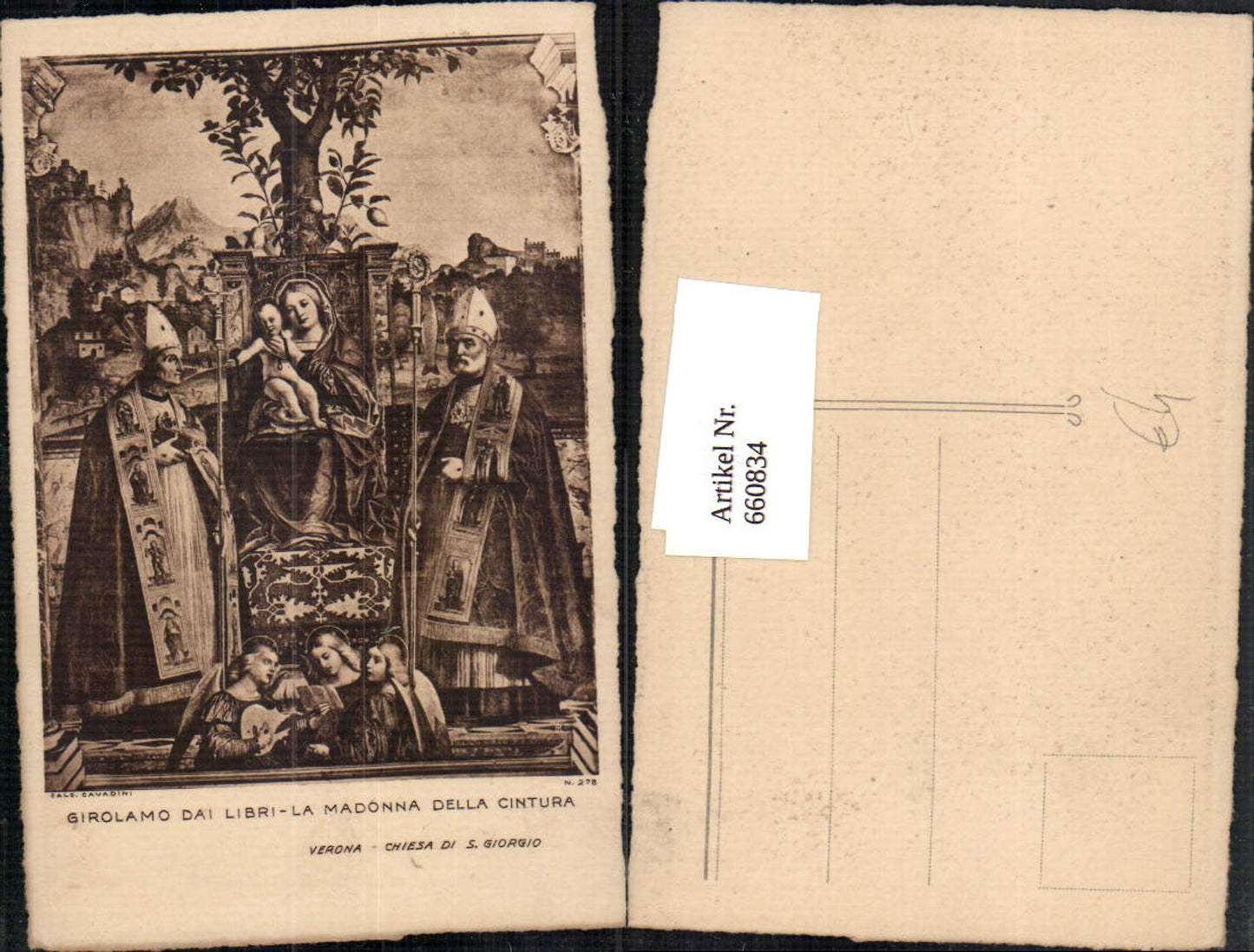 660834,Künstler Ak Girolamo Dai Libri La Madonna della Cintura Religion
