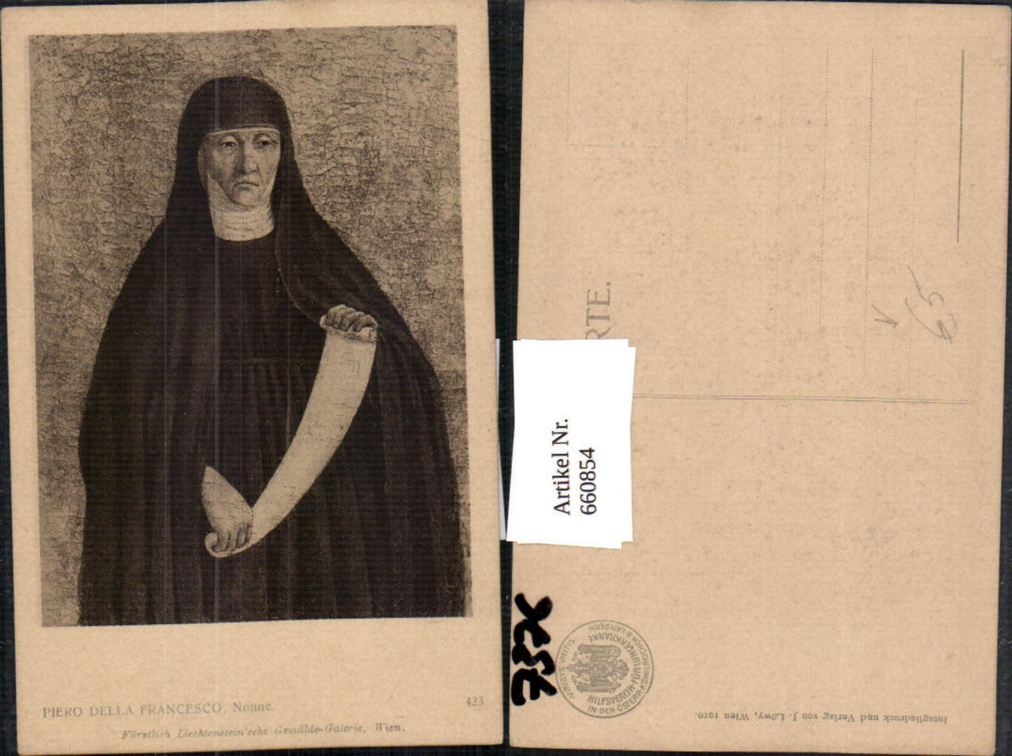 660854,Künstler Ak Piero Della Francesco Nonne Religion pub J. Löwy 423