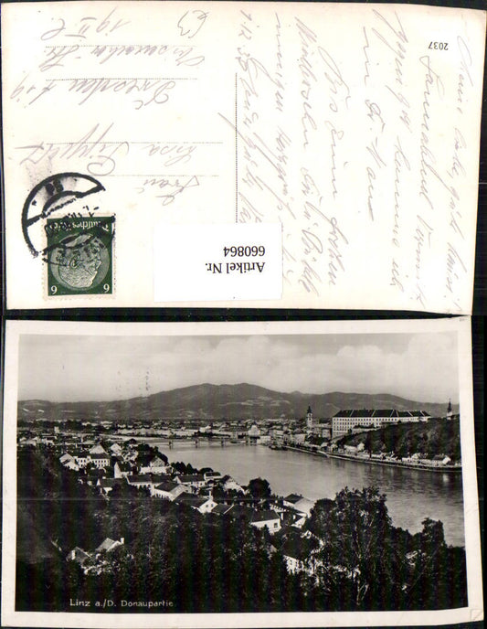 660864,Foto Ak Linz a. d. Donau Donaupartie Brücke