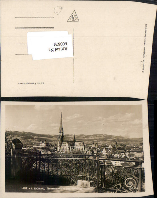 660874,Foto Ak Linz a. d. Donau Gesamtansicht v. d. Gugl