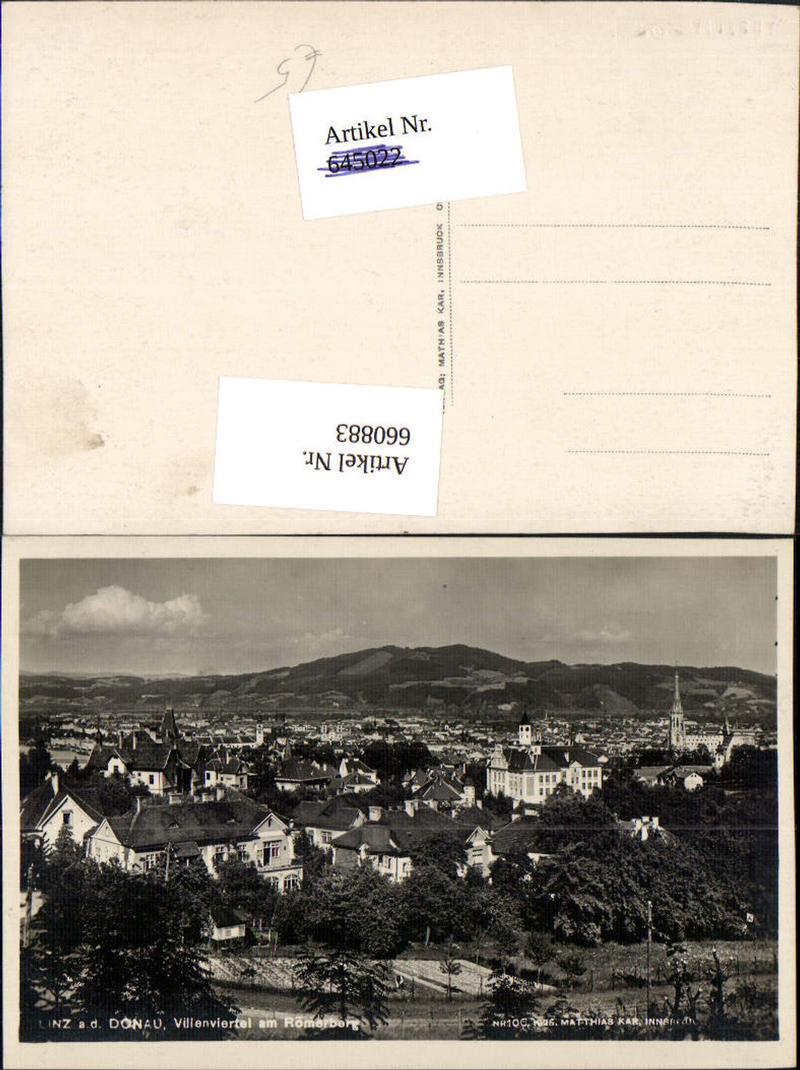 660883,Foto Ak Linz a. d. Donau Villenviertel Römerberg