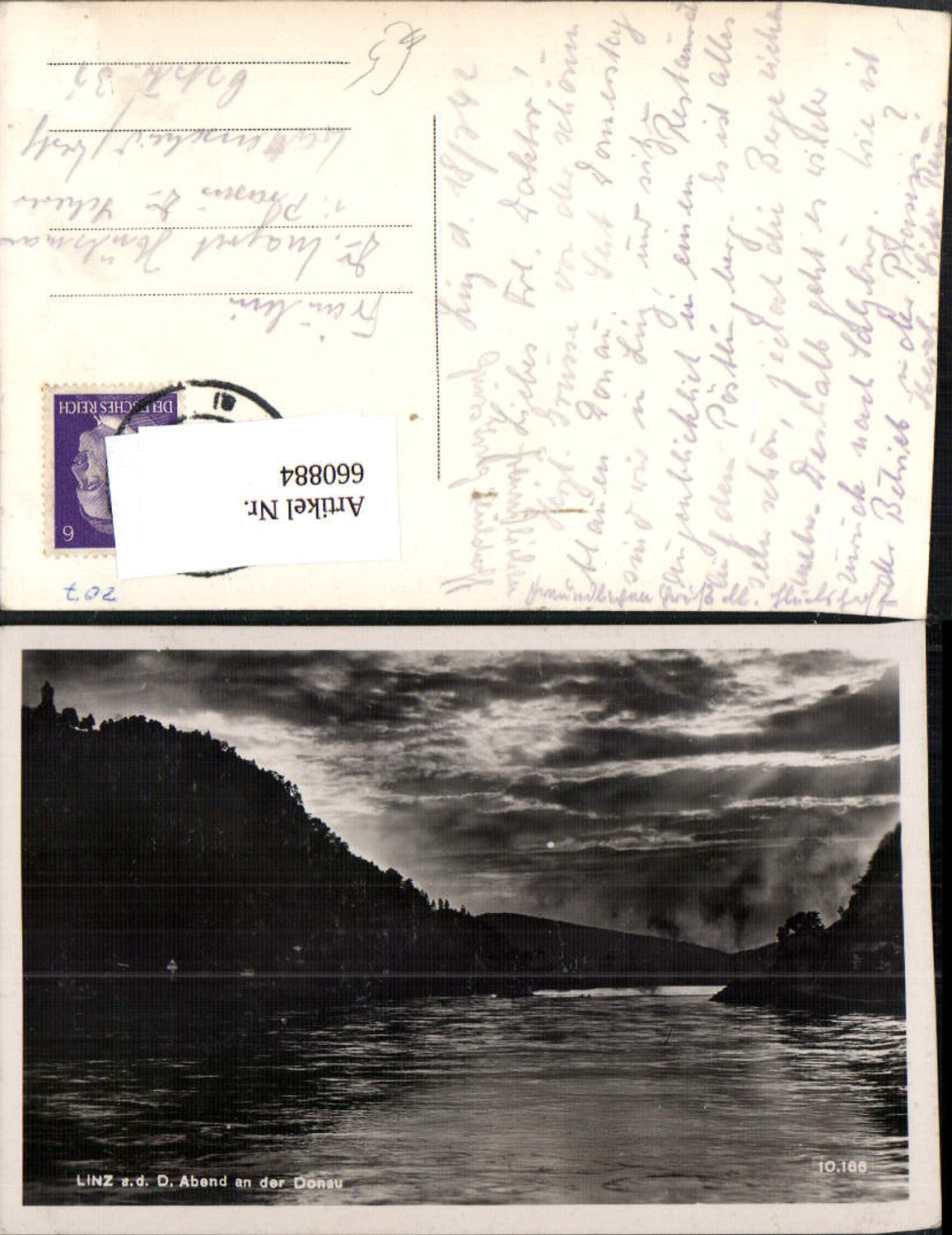 660884,Foto Ak Linz a. d. Donau Abend a. d. Donau