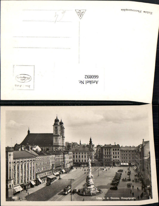 660892,Foto Ak Linz a. d. Donau Hauptplatz Straßenbahn