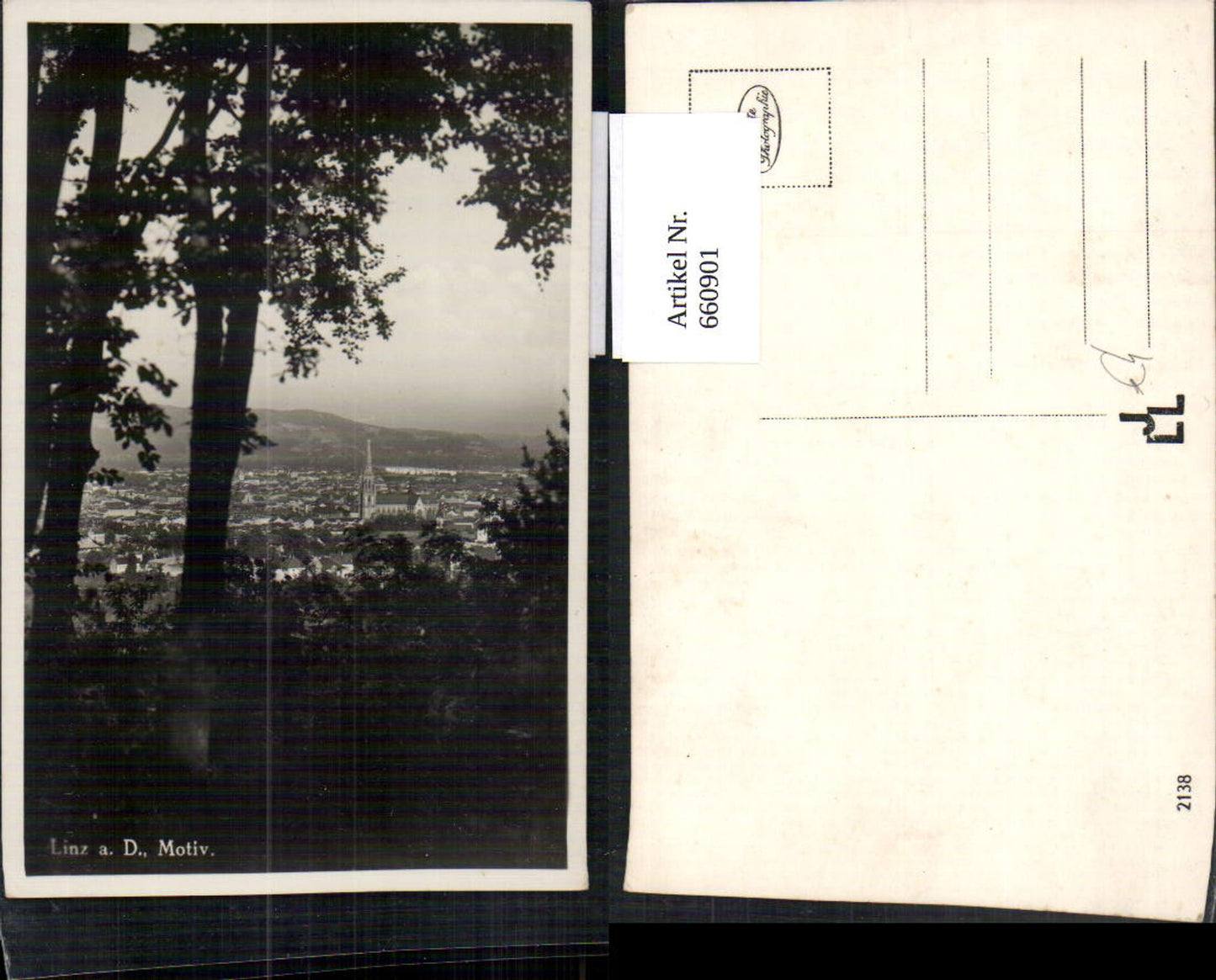 660901,Foto Ak Linz a. d. Donau Motiv Blick auf Stadt