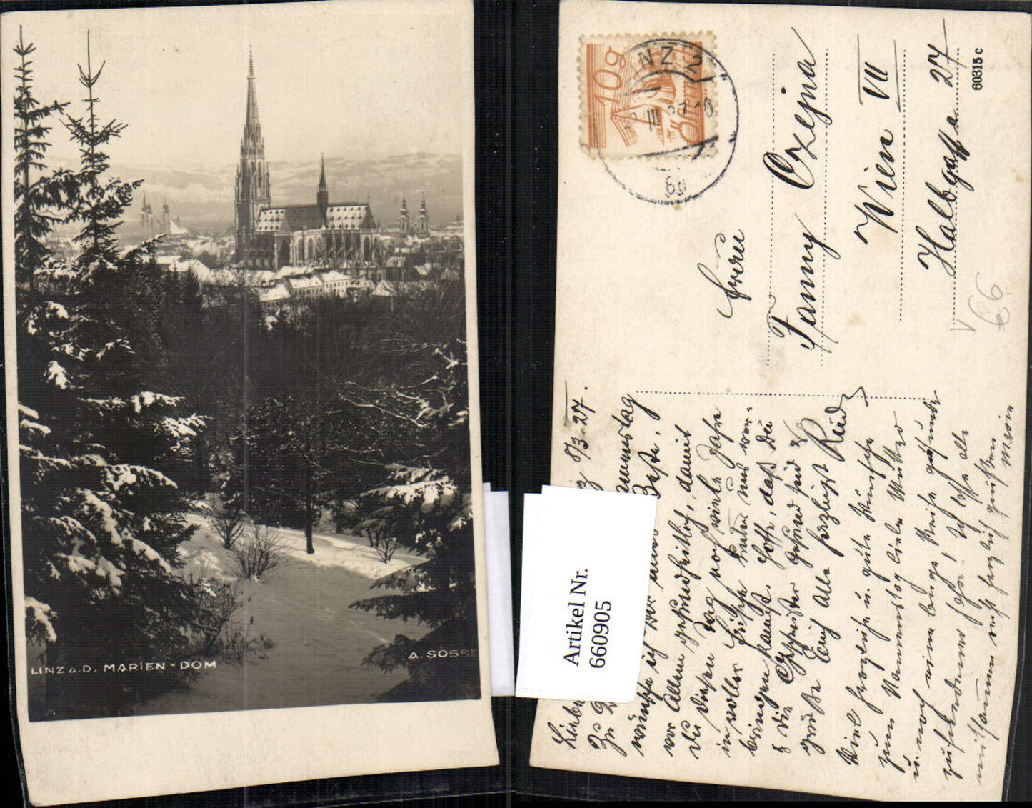 660905,Foto Ak Linz a. d. Donau Mariendom Dom i. Winter pub A. Sosse