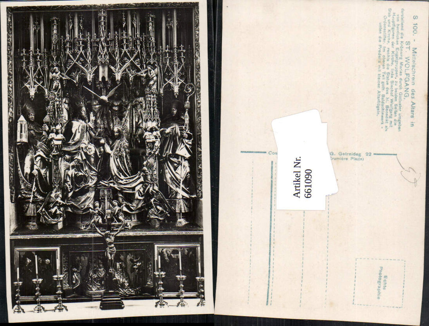 661090,Foto Ak St. Wolfgang im Salzkammergut Mittelschrein Altar Kirche