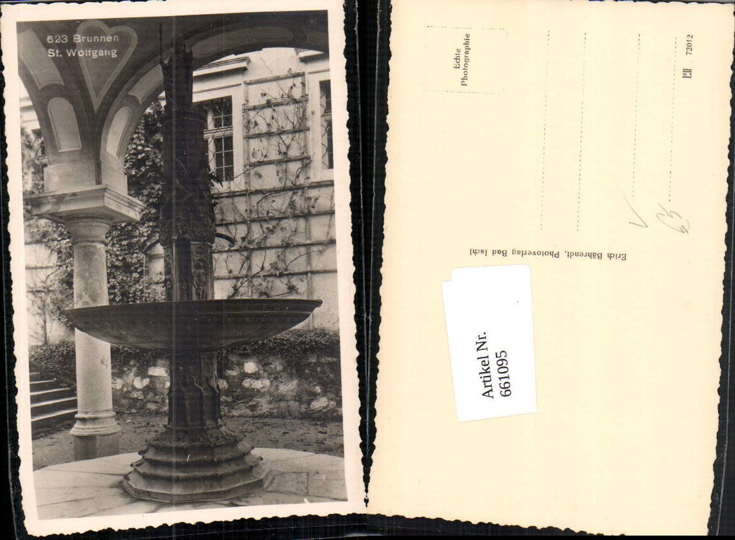 661095,Foto Ak St. Wolfgang im Salzkammergut Brunnen pub Erich Bährendt 623