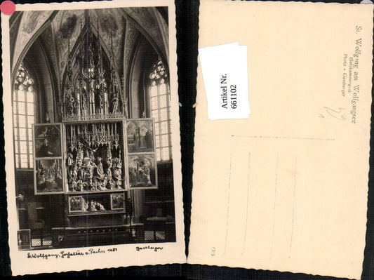 661102,Foto Ak St. Wolfgang im Salzkammergut Hochaltar b. Pacher pub Gastberger