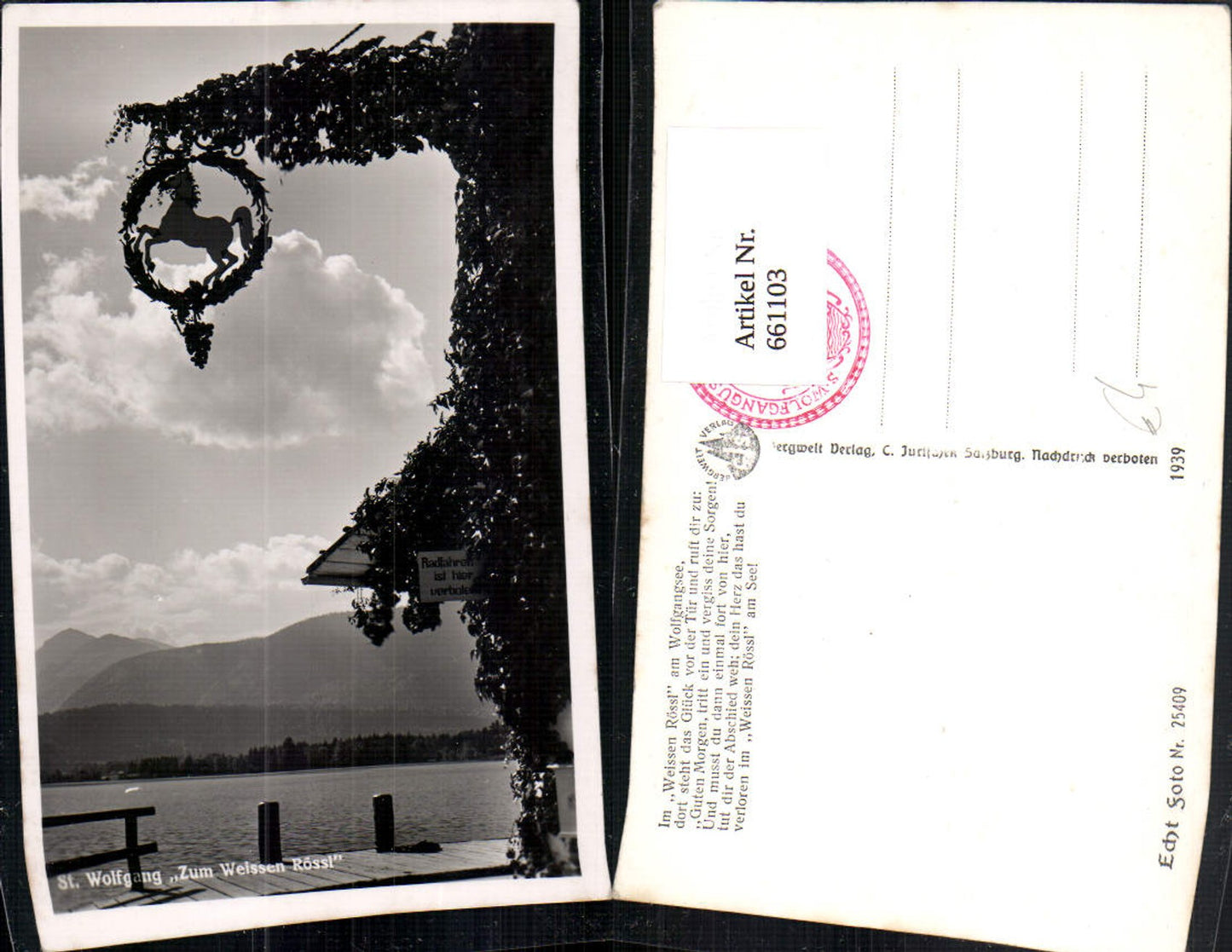 661103,Foto Ak St. Wolfgang im Salzkammergut Zum Weissen Rössl