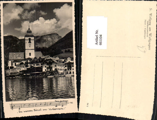 661104,Foto Ak St. Wolfgang im Salzkammergut Weissen Rössl Notenzeile pub Gastberger