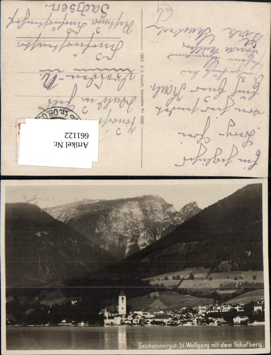 661122,Foto Ak St. Wolfgang im Salzkammergut mit dem Schafberg