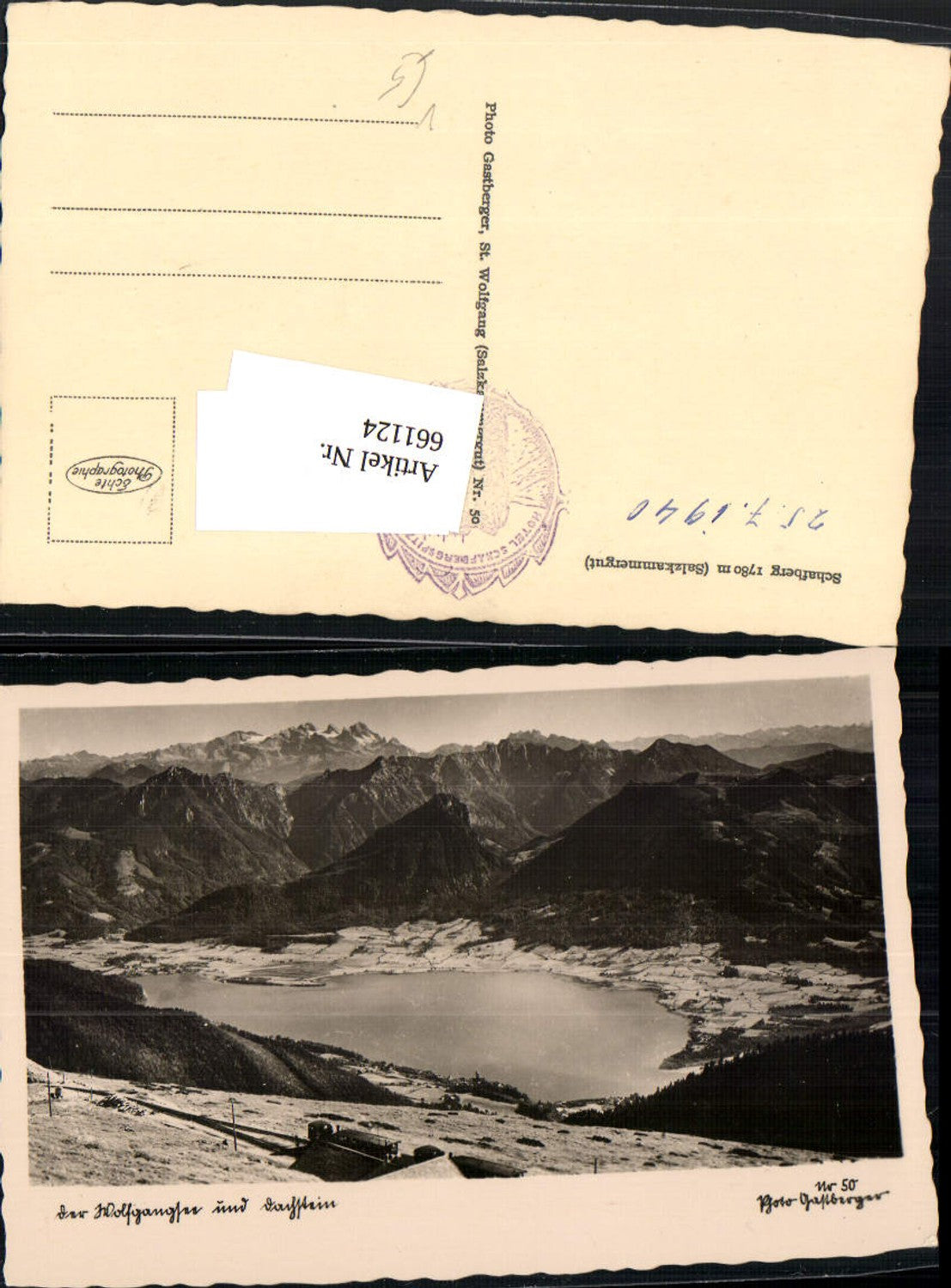 661124,Foto Ak St. Wolfgang im Salzkammergut Schafberg pub Gastberger 50