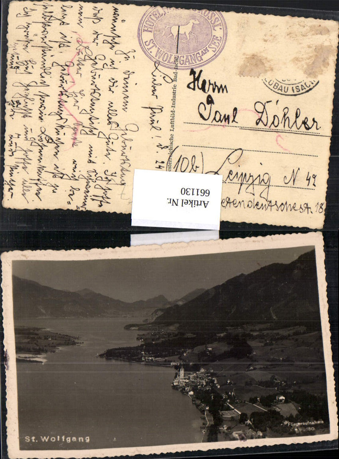 661130,Fliegeraufnahme St. Wolfgang im Salzkammergut Totale