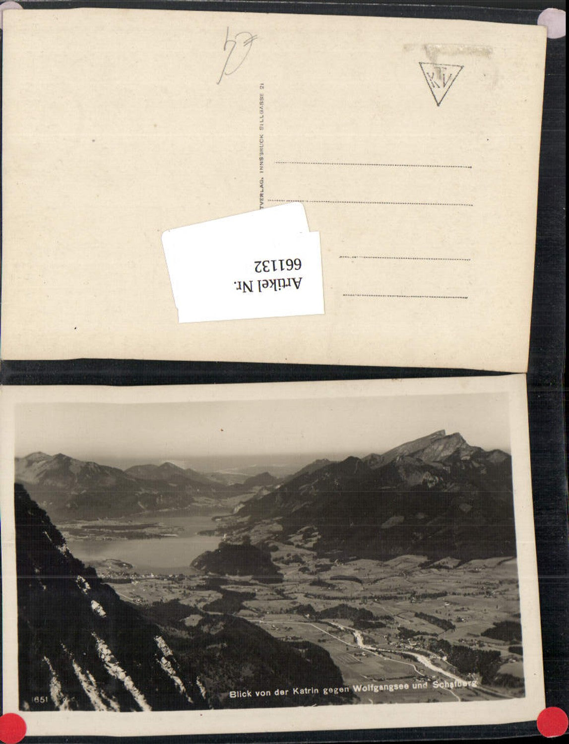 661132,Foto Ak St. Wolfgang im Salzkammergut Blick v. d. Katrin geg. Schafberg