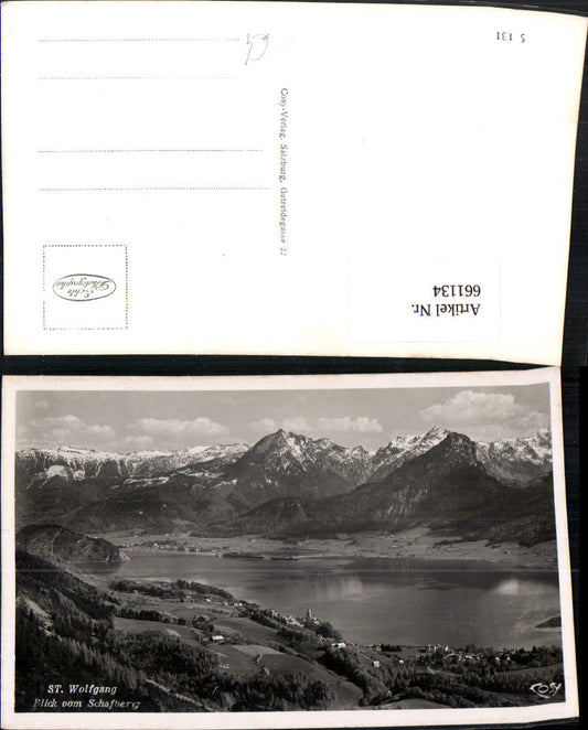 661134,Foto Ak St. Wolfgang im Salzkammergut Blick v. Schafberg