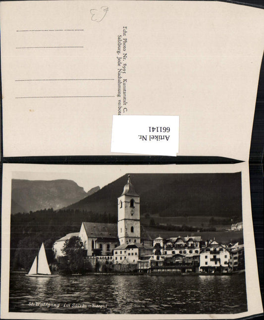 661141,Foto Ak St. Wolfgang im Salzkammergut Ansicht mit Segelboot