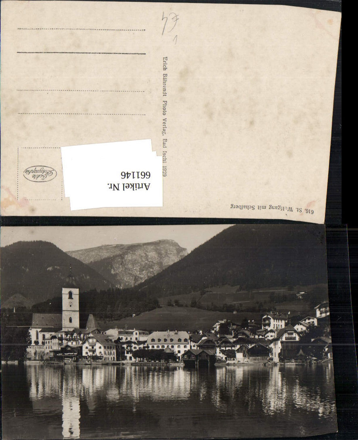 661146,Foto Ak St. Wolfgang im Salzkammergut mit Schafberg pub Erich Bährendt