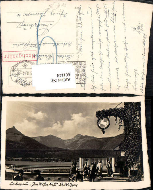 661148,St. Wolfgang i. Salzkammergut Landungsstelle Weisses Rössl Nachgebühr Feldpost