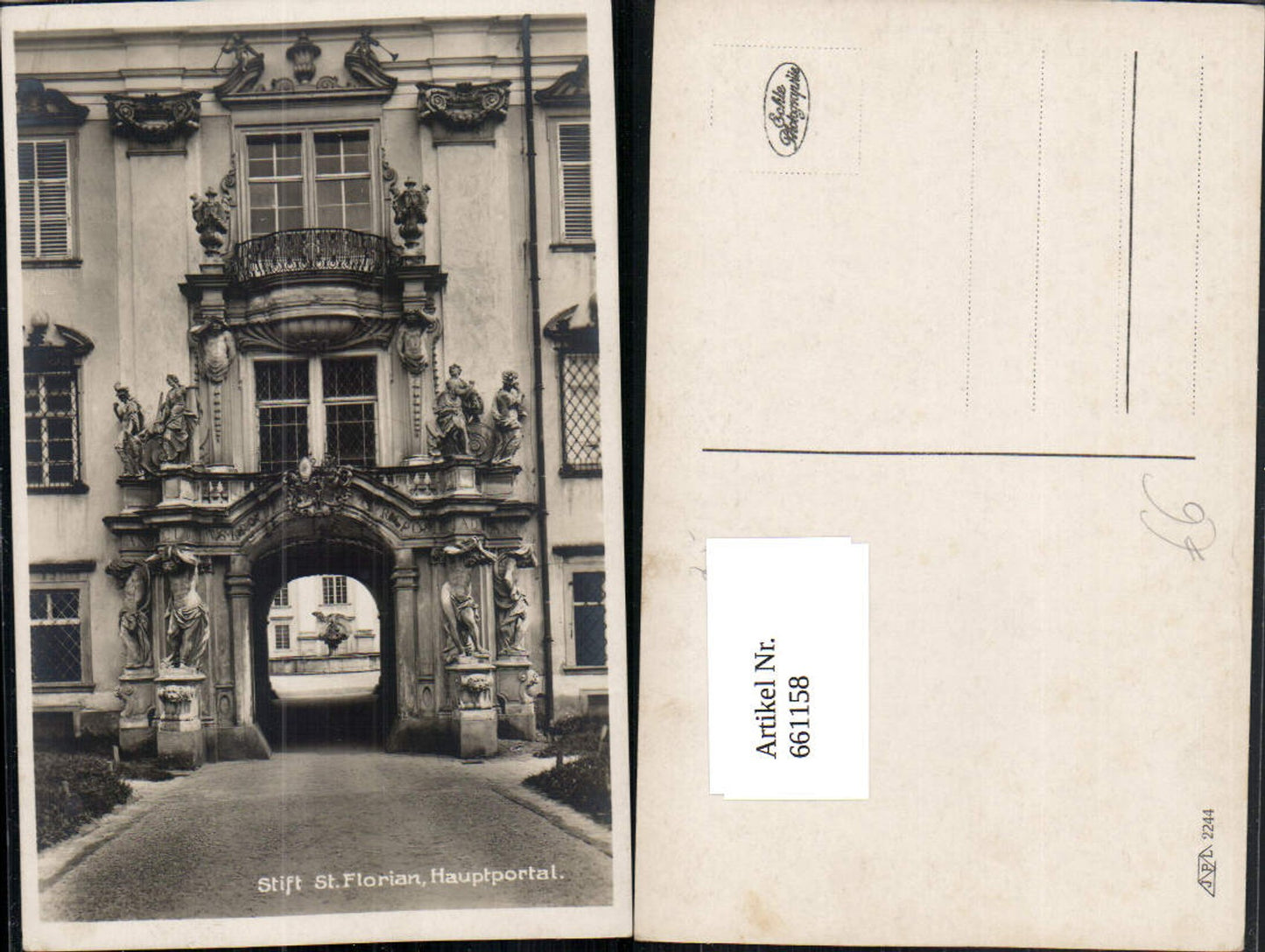 661158,Foto Ak Stift St Florian Hauptportal