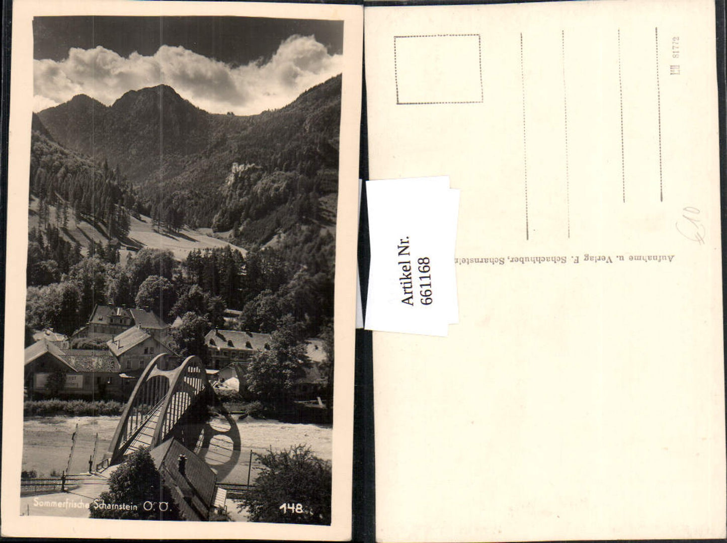 661168,Foto Ak Scharnstein Brücke