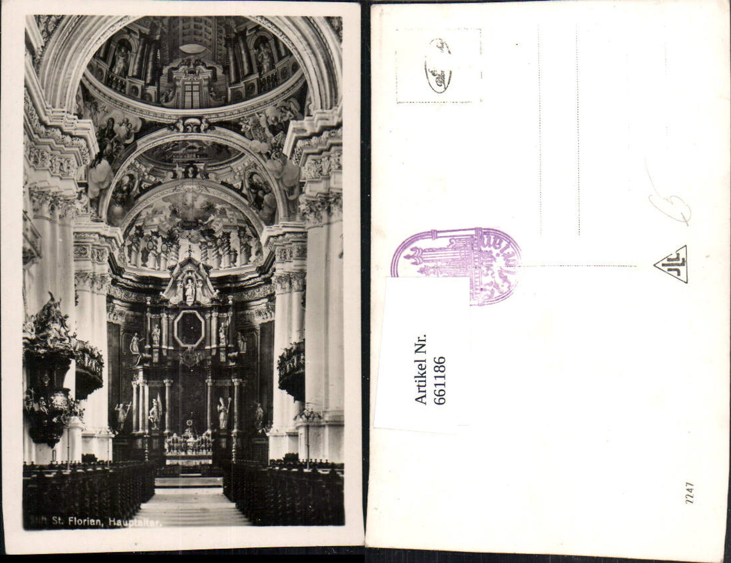 661186,Foto Ak Stift St Florian Hauptaltar