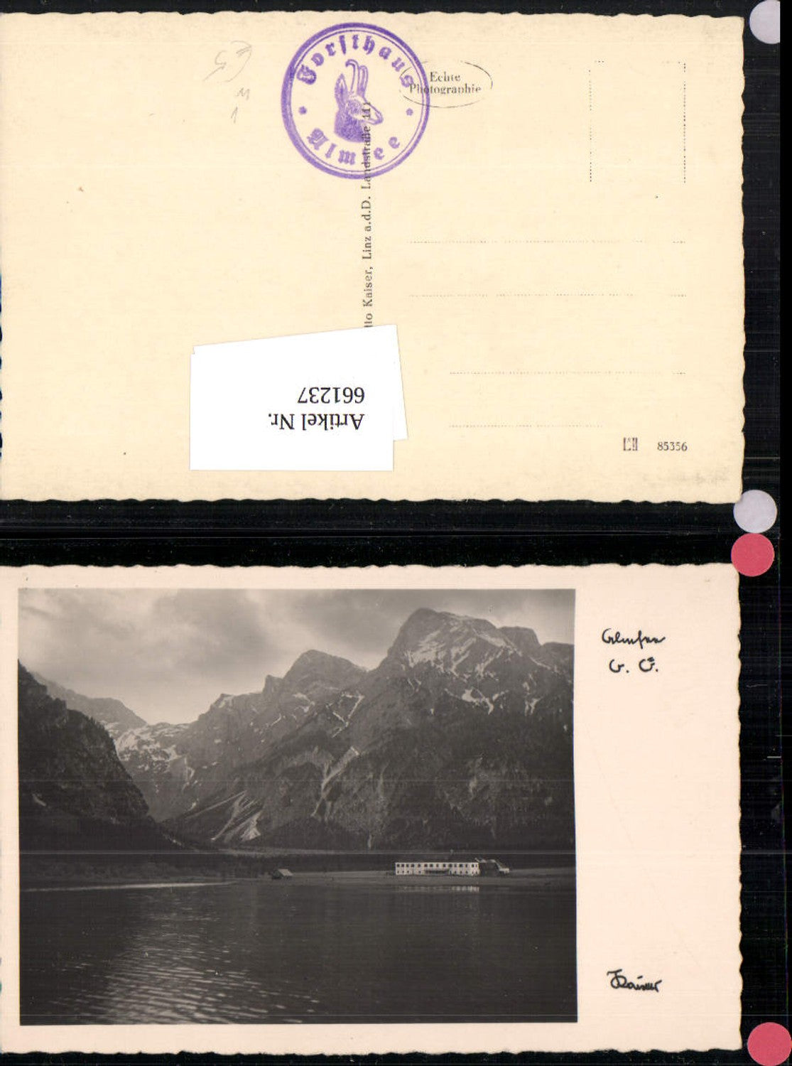 661237,Foto Ak Almsee Grünau im Almtal pub Kaiser