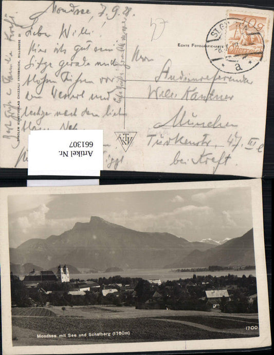 661307,Mondsee mit See u. Schafberg