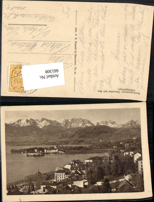 661308,Gmunden m. d. Höllengebirge Salzkammergut pub F. E. Brandt 06