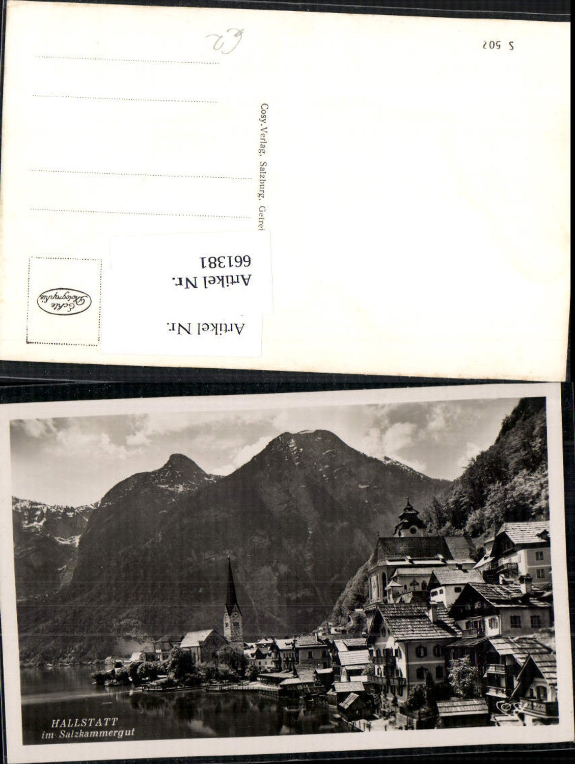661381,Foto Ak Hallstatt Salzkammergut Ansicht mit Kirche